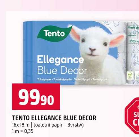 TENTO ELLEGANCE BLUE DECOR 16x 18 m toaletní papír 3vrstvý Terno