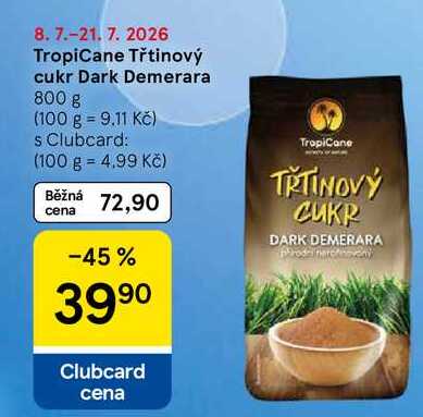 TropiCane Třtinový cukr Dark Demerara, 800 g 