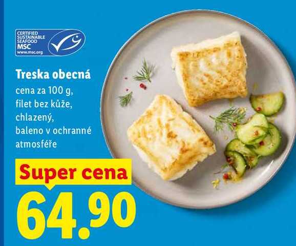 Treska obecná, cena za 100 g