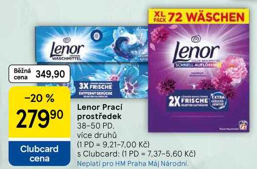 Lenor Prací prostředek, 38-50 PD Tesco