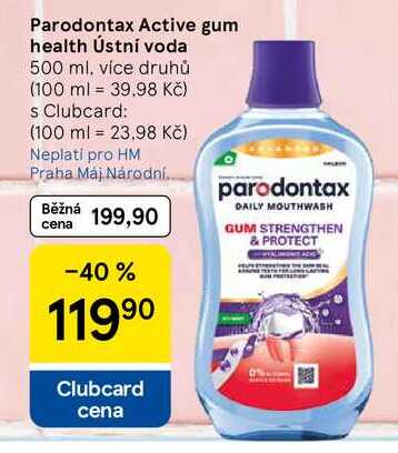 Parodontax Active gum health Ústní voda, 500 ml, více druhů Tesco