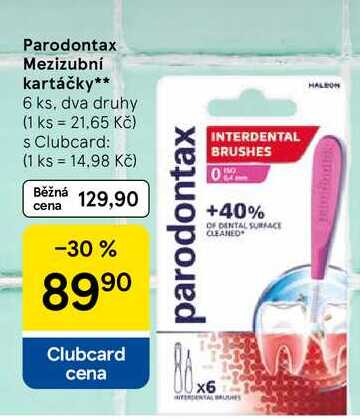 Parodontax Mezizubní kartáčky, 6 ks, dva druhy Tesco