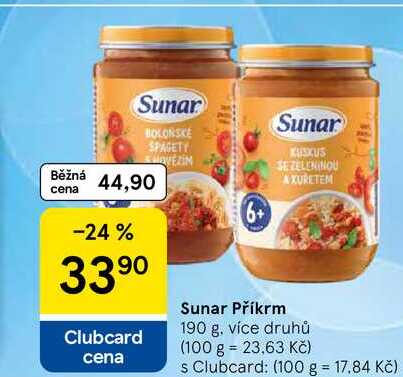 Sunar Příkrm, 190 g Tesco