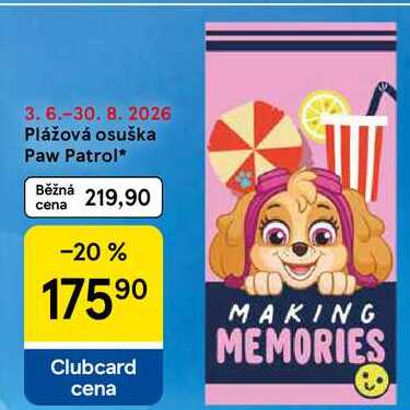 Plážová osuška Paw Patrol Tesco