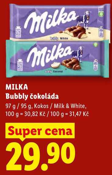 MILKA Bubbly čokoláda, 97 g / 95 g