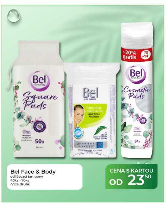 Bel Face & Body odličovací tampony 40ks - 70ks  