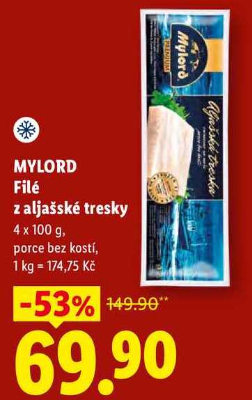 MYLORD Filé z aljašské tresky, 4 x 100 g