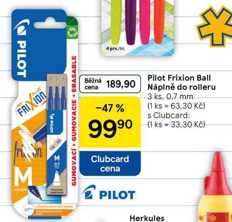 Pilot Frixion Ball Náplně do rolleru, 3 ks, 0.7 mm