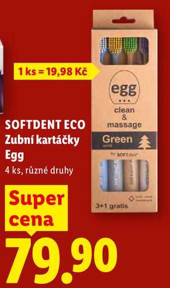 SOFTDENT ECO Zubní kartáčky Egg, 4 ks Lidl