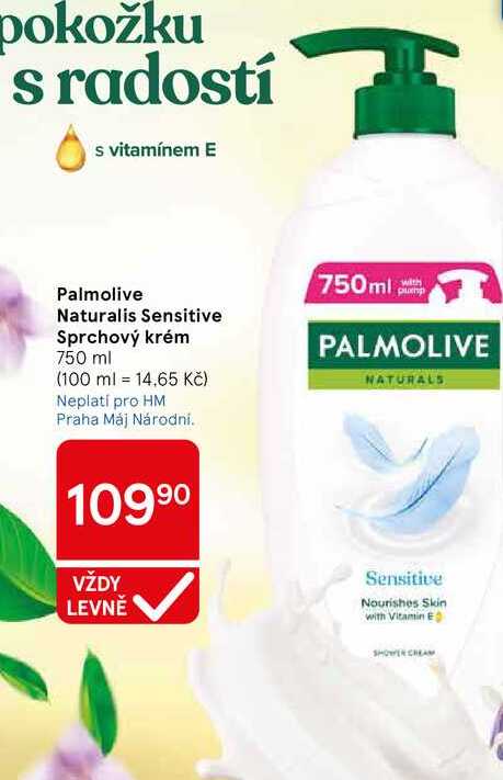 Palmolive Naturalis Sensitive Sprchový krém, 750 ml Tesco