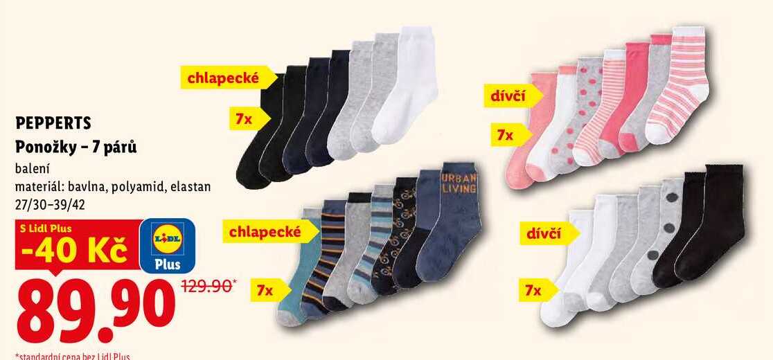 PEPPERTS Ponožky - 7 párů Lidl