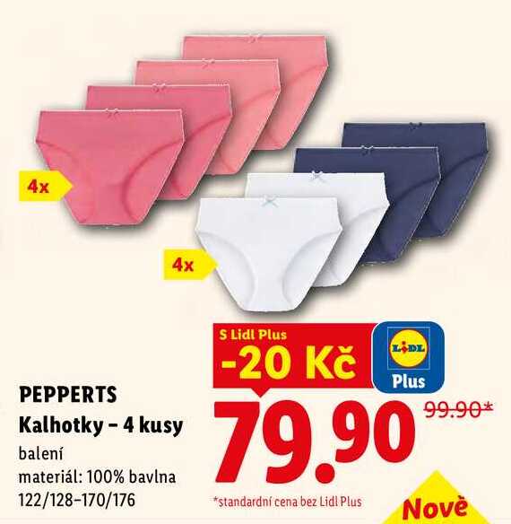 PEPPERTS Kalhotky -4 kusy Lidl