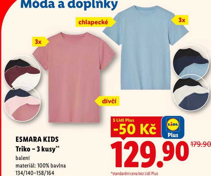 ESMARA KIDS Triko - 3 kusy Lidl