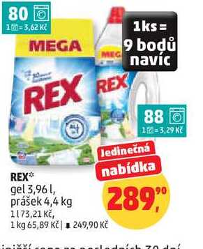 REX gel, 3,96 l Penny Market