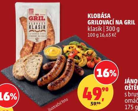 KLOBÁSA GRILOVACÍ NA GRIL klasik, 300 g