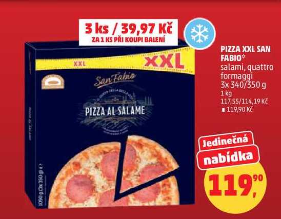 PIZZA XXL SAN FABIO salami, 3x 340/350 g
