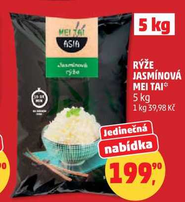 RÝŽE JASMÍNOVÁ MEI TAI, 5 kg 