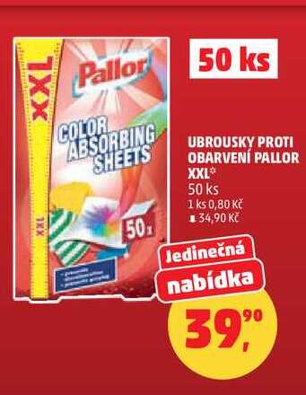 UBROUSKY PROTI OBARVENÍ PALLOR XXL, 50 ks Penny Market