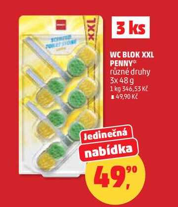WC BLOK XXL PENNY různé druhy, 3x 48 g