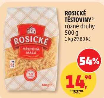 ROSICKÉ TĚSTOVINY různé druhy, 500 g
