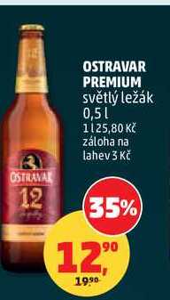 OSTRAVAR PREMIUM světlý ležák, 0,5 l