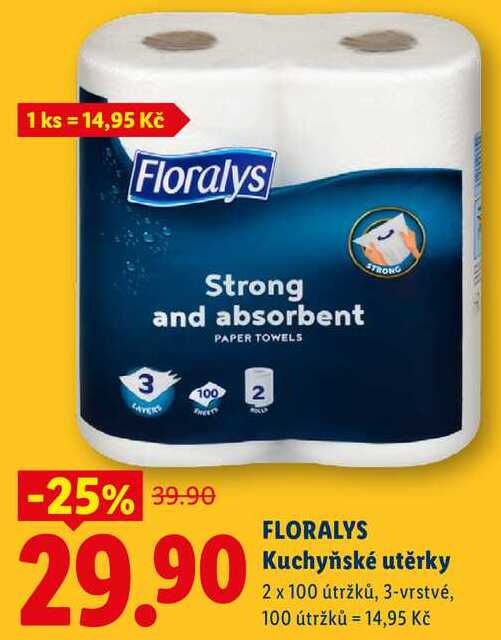 FLORALYS Kuchyňské utěrky, 2x 100 útržků