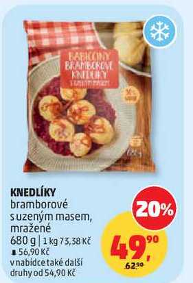 KNEDLÍKY bramborové s uzeným masem, mražené, 680 g
