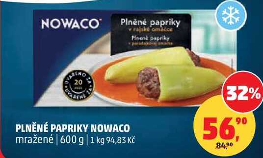 PLNĚNÉ PAPRIKY NOWACO mražené, 600 g