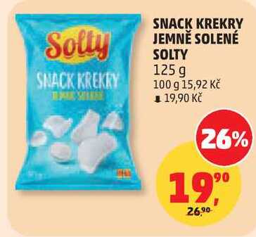 SNACK KREKRY JEMNĚ SOLENÉ SOLTY, 125 g 