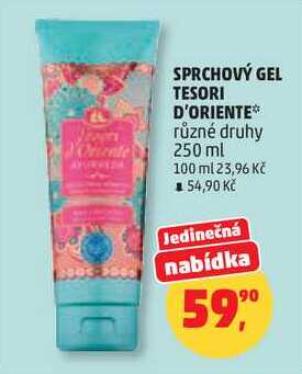 SPRCHOVÝ GEL TESORI D'ORIENTE různé druhy, 250 ml Penny Market
