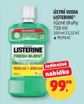 LISTERINE různé druhy, 750 ml Penny Market