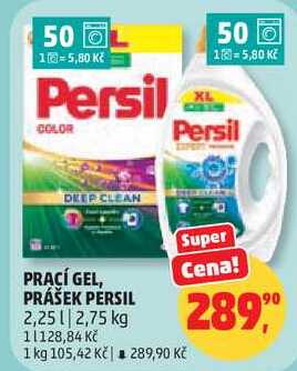PRACÍ GEL, PRÁŠEK PERSIL, 2,25 l, 2,75 kg