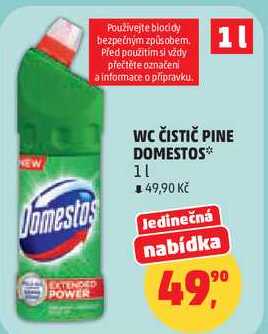 WC ČISTIČ PINE DOMESTOS, 1 l Penny Market
