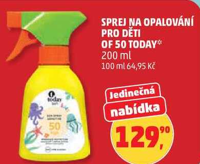 SPREJ NA OPALOVÁNÍ PRO DĚTI OF 50 TODAY, 200 ml Penny Market