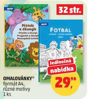 OMALOVÁNKY formát A4, různé motivy, 1 ks