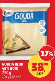 GOUDA BLOK 48% BONI, 250 g 