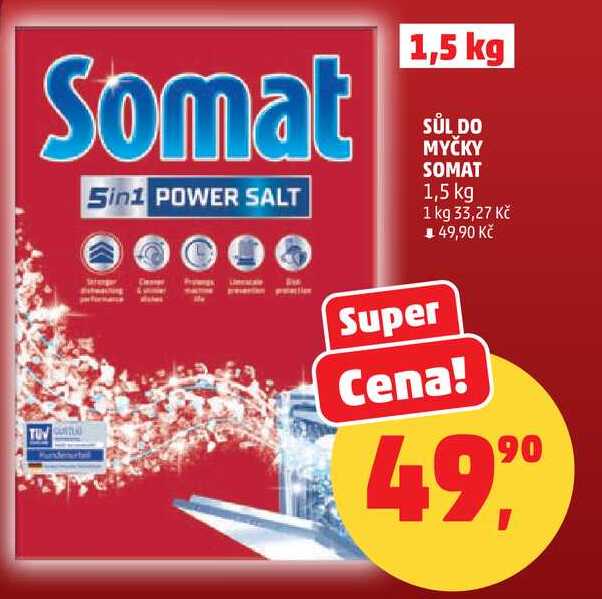 SŮL DO MYČKY SOMAT, 1,5 kg Penny Market