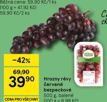 Hrozny révy červené bezpeckové, 500 g