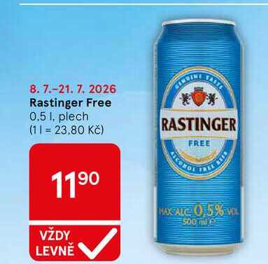 Rastinger Free, 0.5 l, plech 