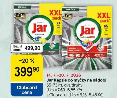 Jar Kapsle do myčky na nádobí, 65-73 ks Tesco