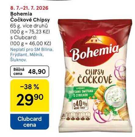 Bohemia Čočkové Chipsy, 65 g, více druhů