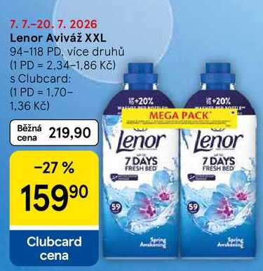 Lenor Aviváž XXL, 94-118 PD, více druhů Tesco