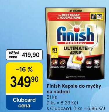 Finish Kapsle do myčky na nádobí, 51 ks Tesco