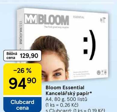 Bloom Essential Kancelářský papír, A4, 80 g, 500 listů