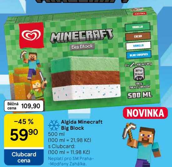 Algida Minecraft Big Block, 500 ml