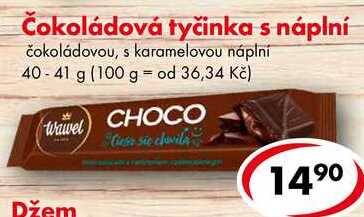 Čokoládová tyčinka s náplní, 40-41 g
