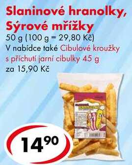 Slaninové hranolky, Sýrové mřížky, 50 g