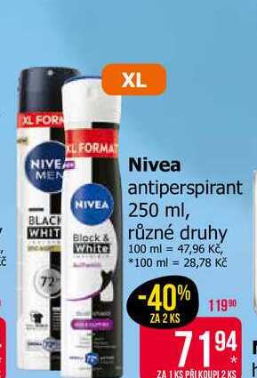 Nivea antiperspirant ve spreji 250ml, vybrané druhy