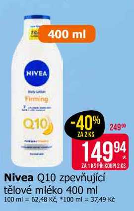 Nivea Q10 zpevňující tělové mléko 400 ml