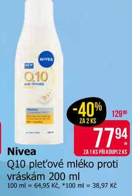 Nivea Q10 pleťové mléko proti vráskám 200 ml
